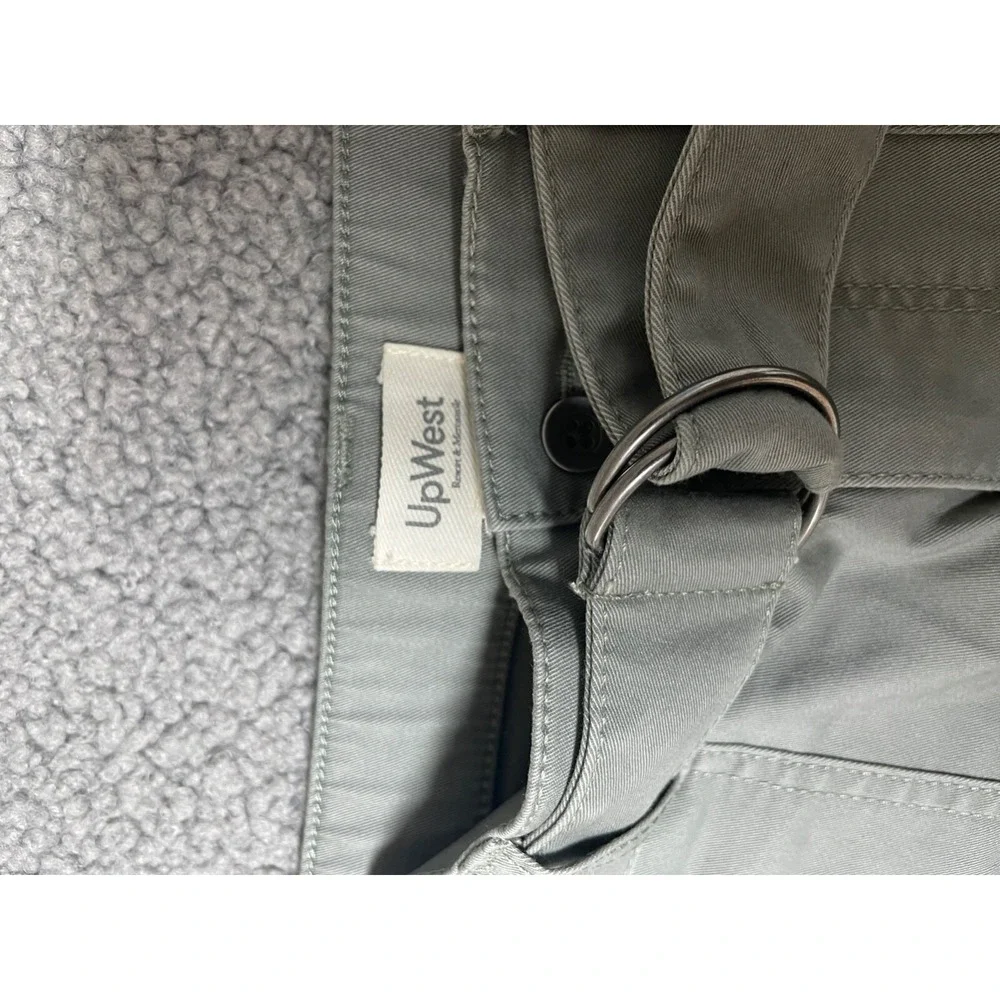 UpWest Resort cargo pants straight leg belted womens‎ large green gray $78